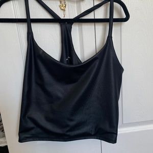 Abercrombie Black Metallic crop tank